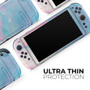 Marbleized Pink and Blue Paradise V482 // Premium Vinyl Wrap Skin Kit Compatible with the Nintendo Switch 2