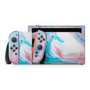 Marbleized Teal and Pink V2 // Premium Vinyl Wrap Skin Kit Compatible with the Nintendo Switch 2