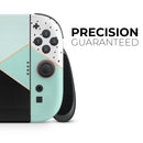 Minimalistic Mint and Gold Striped V1 // Premium Vinyl Wrap Skin Kit Compatible with the Nintendo Switch 2