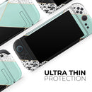 Minimalistic Mint and Gold Striped V1 // Premium Vinyl Wrap Skin Kit Compatible with the Nintendo Switch 2