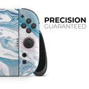 Mixtured Blue 57 Textured Marble // Premium Vinyl Wrap Skin Kit Compatible with the Nintendo Switch 2