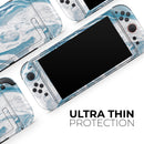 Mixtured Blue 57 Textured Marble // Premium Vinyl Wrap Skin Kit Compatible with the Nintendo Switch 2