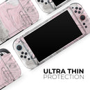 Mixtured Pink and Gray Textured Marble // Premium Vinyl Wrap Skin Kit Compatible with the Nintendo Switch 2