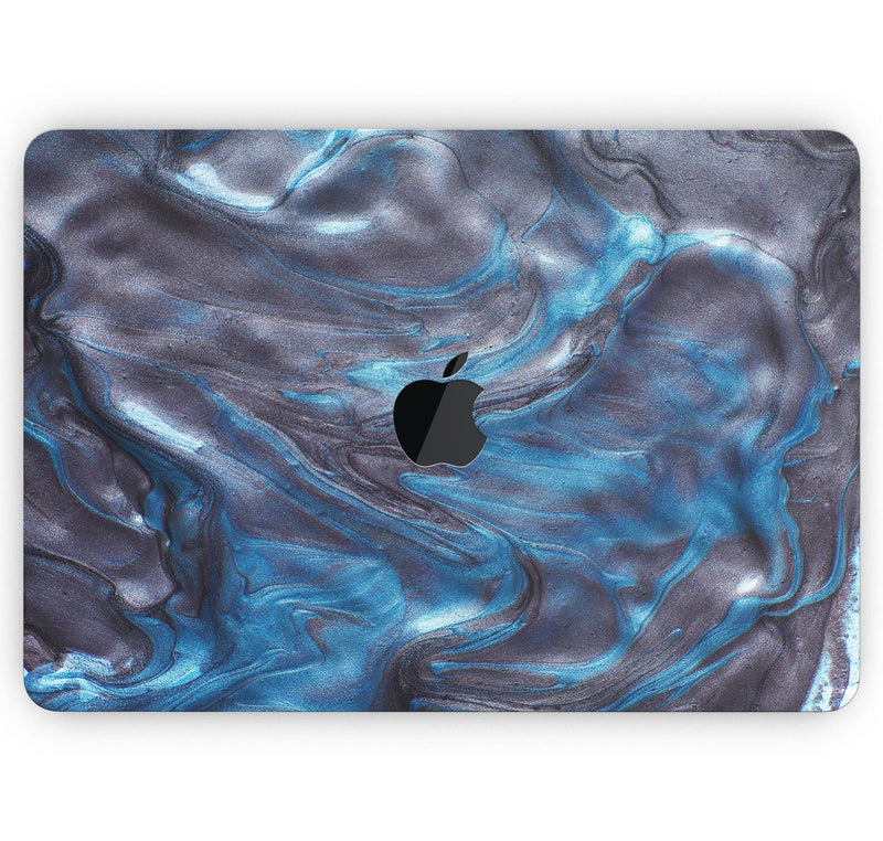 Modern Marble Sapphire Metallic Mix V11 - Skin Decal Wrap Kit Compatible with the Apple MacBook Pro, Pro with Touch Bar or Air (13", 15" & 16" - Newer Models)