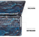 Modern Marble Sapphire Metallic Mix V11 - Skin Decal Wrap Kit Compatible with the Apple MacBook Pro, Pro with Touch Bar or Air (13", 15" & 16" - Newer Models)