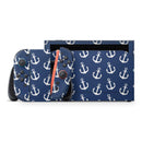 Navy and White Micro Anchors // Premium Vinyl Wrap Skin Kit Compatible with the Nintendo Switch 2