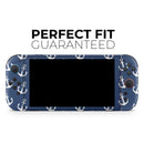 Navy and White Micro Anchors // Premium Vinyl Wrap Skin Kit Compatible with the Nintendo Switch 2