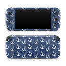 Navy and White Micro Anchors // Premium Vinyl Wrap Skin Kit Compatible with the Nintendo Switch 2