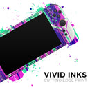 Neon Blurry Hexagons // Premium Vinyl Wrap Skin Kit Compatible with the Nintendo Switch 2