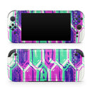 Neon Blurry Hexagons // Premium Vinyl Wrap Skin Kit Compatible with the Nintendo Switch 2