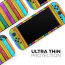 Neon Wood Planks // Premium Vinyl Wrap Skin Kit Compatible with the Nintendo Switch 2