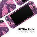 Pink Aztec Feather Galore // Premium Vinyl Wrap Skin Kit Compatible with the Nintendo Switch 2
