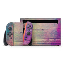 Pink & Blue Grunge Wood Planks // Premium Vinyl Wrap Skin Kit Compatible with the Nintendo Switch 2