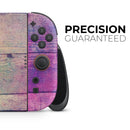 Pink & Blue Grunge Wood Planks // Premium Vinyl Wrap Skin Kit Compatible with the Nintendo Switch 2