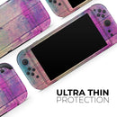 Pink & Blue Grunge Wood Planks // Premium Vinyl Wrap Skin Kit Compatible with the Nintendo Switch 2