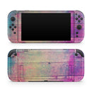 Pink & Blue Grunge Wood Planks // Premium Vinyl Wrap Skin Kit Compatible with the Nintendo Switch 2