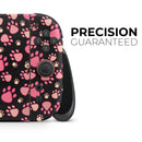 Pink Paw Prints on Black // Premium Vinyl Wrap Skin Kit Compatible with the Nintendo Switch 2