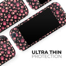 Pink Paw Prints on Black // Premium Vinyl Wrap Skin Kit Compatible with the Nintendo Switch 2
