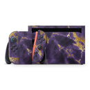 Purple Marble & Digital Gold Foil V3 // Premium Vinyl Wrap Skin Kit Compatible with the Nintendo Switch 2