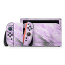 Purple Marble & Digital Silver Foil V10 // Premium Vinyl Wrap Skin Kit Compatible with the Nintendo Switch 2