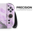 Purple Marble & Digital Silver Foil V10 // Premium Vinyl Wrap Skin Kit Compatible with the Nintendo Switch 2