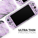 Purple Marble & Digital Silver Foil V10 // Premium Vinyl Wrap Skin Kit Compatible with the Nintendo Switch 2