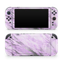 Purple Marble & Digital Silver Foil V10 // Premium Vinyl Wrap Skin Kit Compatible with the Nintendo Switch 2