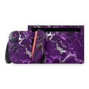Purple Marble & Digital Silver Foil V2 // Premium Vinyl Wrap Skin Kit Compatible with the Nintendo Switch 2
