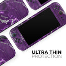 Purple Marble & Digital Silver Foil V2 // Premium Vinyl Wrap Skin Kit Compatible with the Nintendo Switch 2