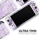 Purple Marble & Digital Silver Foil V3 // Premium Vinyl Wrap Skin Kit Compatible with the Nintendo Switch 2