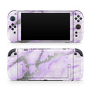 Purple Marble & Digital Silver Foil V3 // Premium Vinyl Wrap Skin Kit Compatible with the Nintendo Switch 2