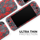 Red and Gray Digital Camouflage // Premium Vinyl Wrap Skin Kit Compatible with the Nintendo Switch 2