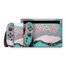 Retro Summer Mint and Coral // Premium Vinyl Wrap Skin Kit Compatible with the Nintendo Switch 2
