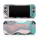 Retro Summer Mint and Coral // Premium Vinyl Wrap Skin Kit Compatible with the Nintendo Switch 2