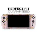 Rose Pink Marble & Digital Gold Frosted Foil V11 // Premium Vinyl Wrap Skin Kit Compatible with the Nintendo Switch 2