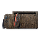 Rough Textured Dark Wooden Planks // Premium Vinyl Wrap Skin Kit Compatible with the Nintendo Switch 2