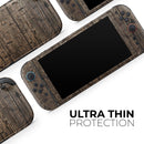 Rough Textured Dark Wooden Planks // Premium Vinyl Wrap Skin Kit Compatible with the Nintendo Switch 2