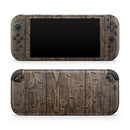 Rough Textured Dark Wooden Planks // Premium Vinyl Wrap Skin Kit Compatible with the Nintendo Switch 2