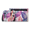 Seamless Pink & Blue Color Leaves // Premium Vinyl Wrap Skin Kit Compatible with the Nintendo Switch 2