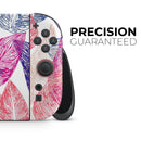 Seamless Pink & Blue Color Leaves // Premium Vinyl Wrap Skin Kit Compatible with the Nintendo Switch 2