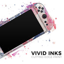 Seamless Pink & Blue Color Leaves // Premium Vinyl Wrap Skin Kit Compatible with the Nintendo Switch 2