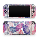 Seamless Pink & Blue Color Leaves // Premium Vinyl Wrap Skin Kit Compatible with the Nintendo Switch 2