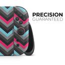 Sharp Pink & Teal Chevron Pattern // Premium Vinyl Wrap Skin Kit Compatible with the Nintendo Switch 2