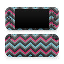 Sharp Pink & Teal Chevron Pattern // Premium Vinyl Wrap Skin Kit Compatible with the Nintendo Switch 2