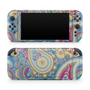Subtle Blue & Yellow Paisley Pattern // Premium Vinyl Wrap Skin Kit Compatible with the Nintendo Switch 2