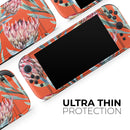 Summer Floral Coral v2 // Premium Vinyl Wrap Skin Kit Compatible with the Nintendo Switch 2