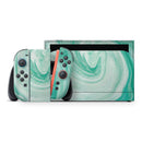 Swirling Mint Acrylic Marble // Premium Vinyl Wrap Skin Kit Compatible with the Nintendo Switch 2