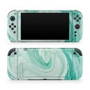 Swirling Mint Acrylic Marble // Premium Vinyl Wrap Skin Kit Compatible with the Nintendo Switch 2