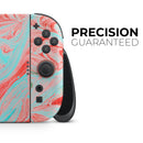 Swirling Pink and Mint Acrylic Marble // Premium Vinyl Wrap Skin Kit Compatible with the Nintendo Switch 2
