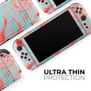 Swirling Pink and Mint Acrylic Marble // Premium Vinyl Wrap Skin Kit Compatible with the Nintendo Switch 2